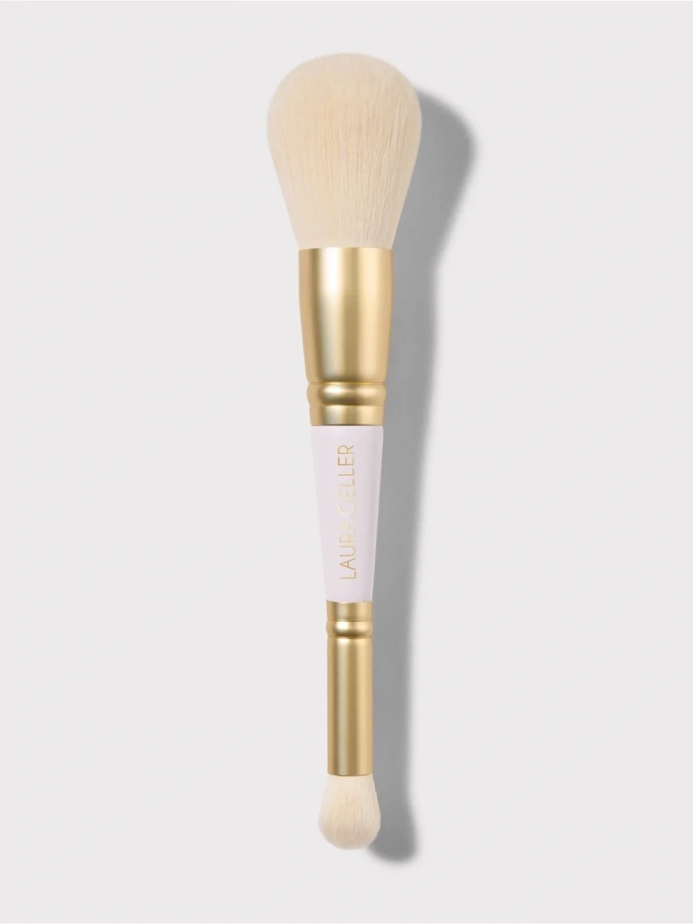 Laura Geller Dual-Ended Cheek & Eyeshadow Brush - White/Gold